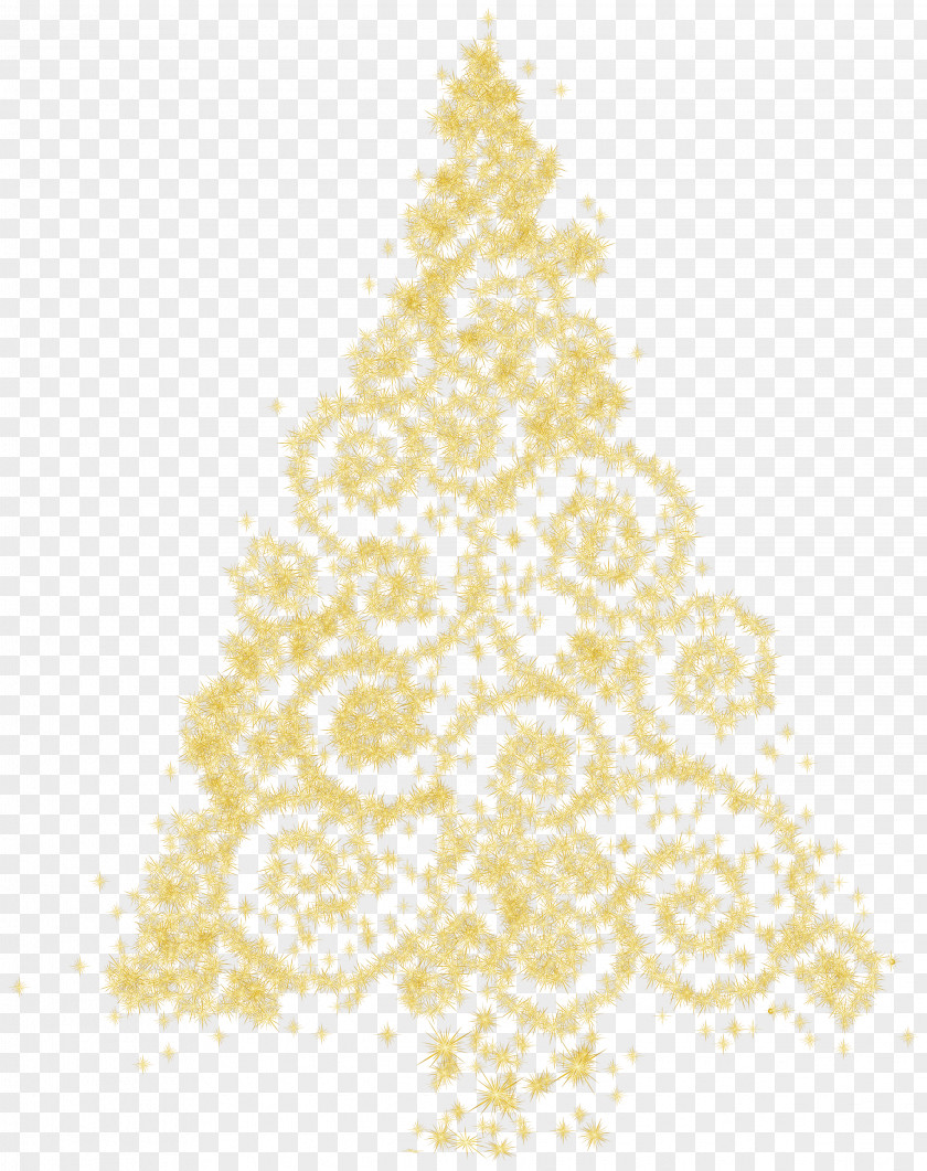 Gold Sparkle Christmas Tree Ornament Clip Art PNG