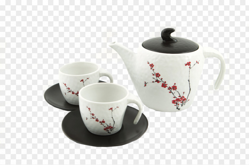 Kettle Coffee Cup Espresso Saucer Porcelain PNG