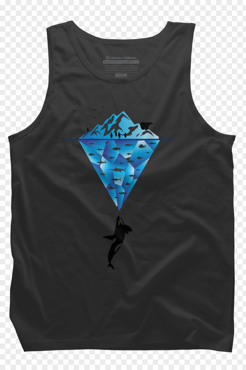 Decorative Iceberg Gilets T-shirt Sleeveless Shirt Neck PNG