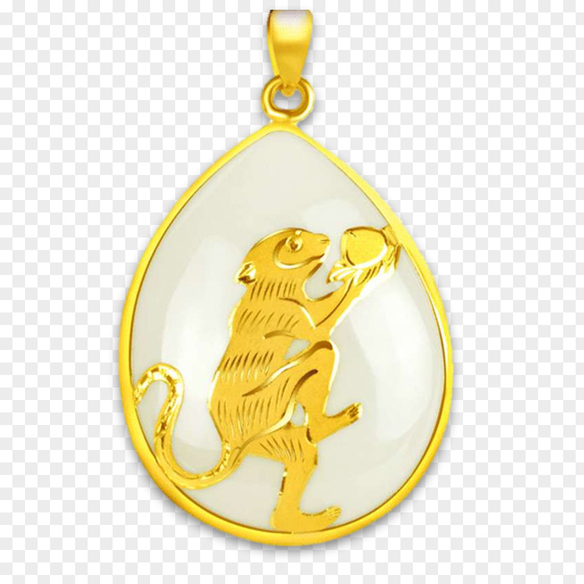 Jin Xiang Yu Marble Monkey Pendant Charms & Pendants U9996u98fe PNG