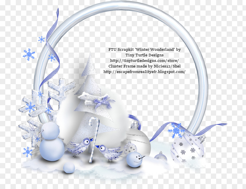 Winter Wonderland Picture Frames Blue PNG