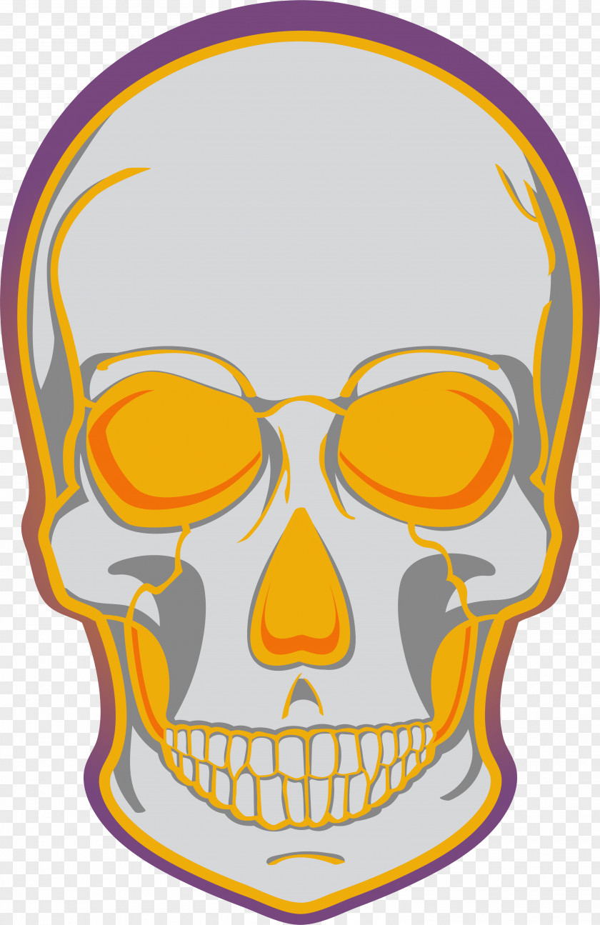 Yellow Horror Skull Clip Art PNG