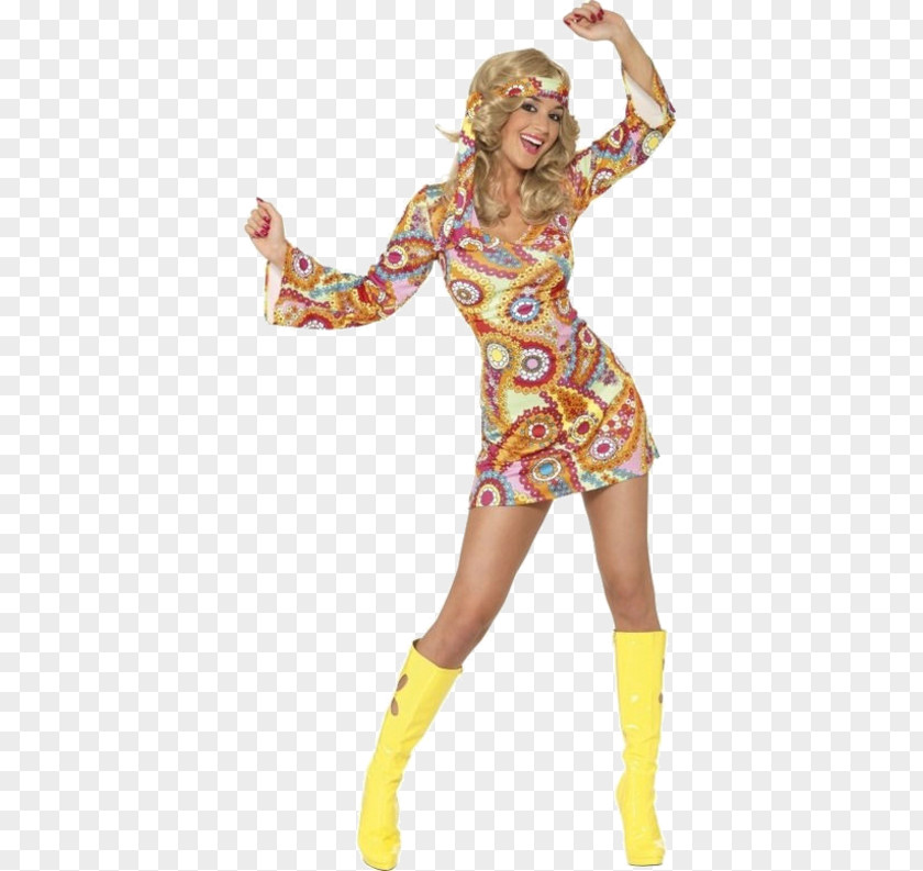 Hippie 1960s Costume Party 1970s Dress PNG