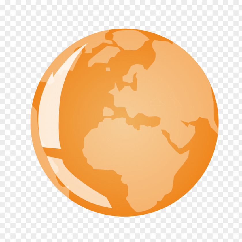 Orange Earth Model Moon PNG