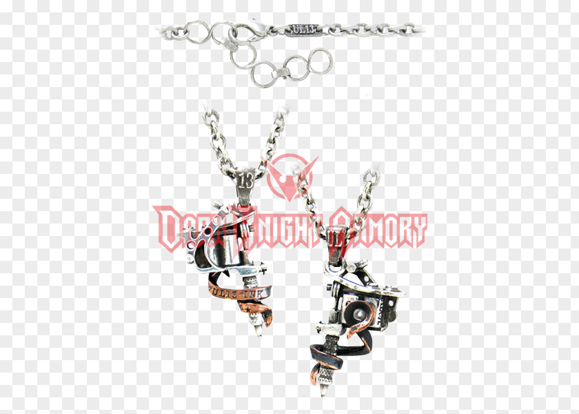 Alchemy Tattoo Machine Earring Dermis Locket PNG