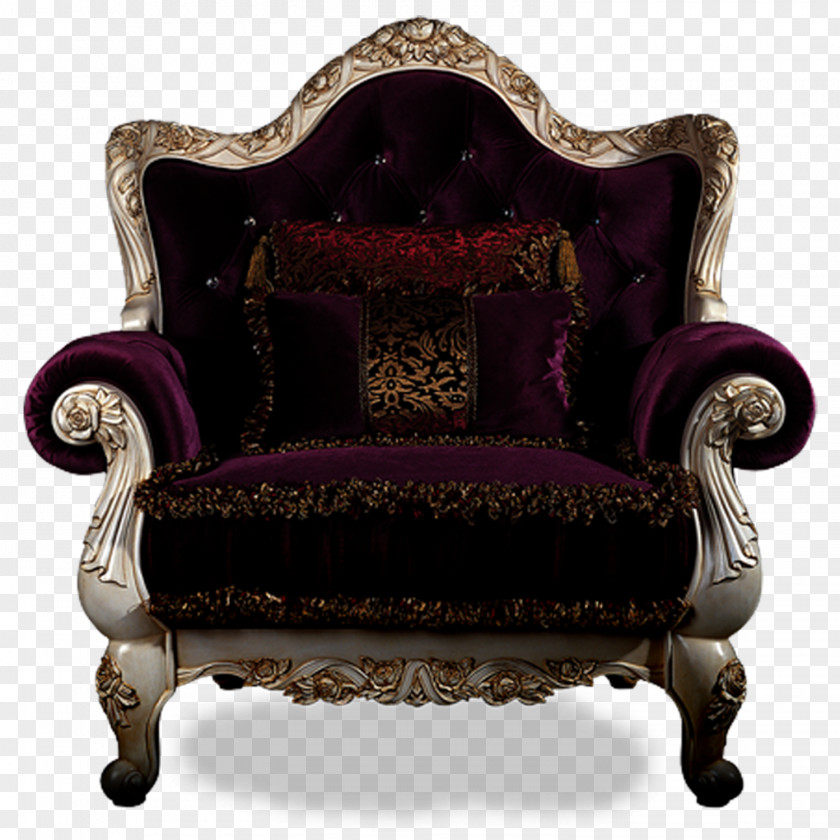 Dark Purple Silver Throne Chair PNG