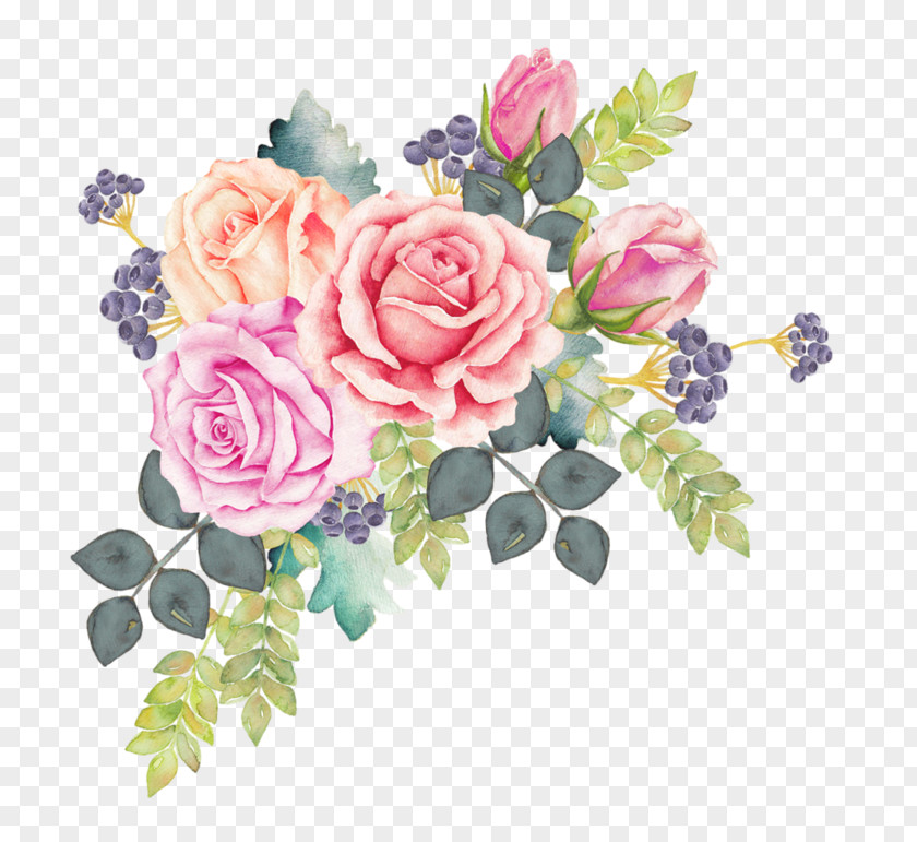 Watercolor Flower Wreath Watercolour Flowers Painting Rose Clip Art PNG
