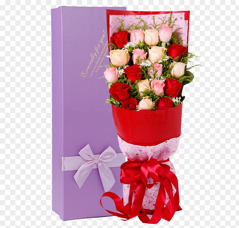 Custom Purple Gift Box Rose Bouquet Garden Roses Beach Flower Birthday Cake PNG