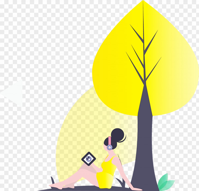 Cartoon Yellow Tree Physical Fitness PNG