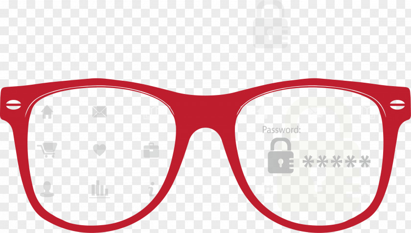 Red Eyeglass Frame Material Information Security Ray-Ban Wayfarer Aviator Sunglasses PNG