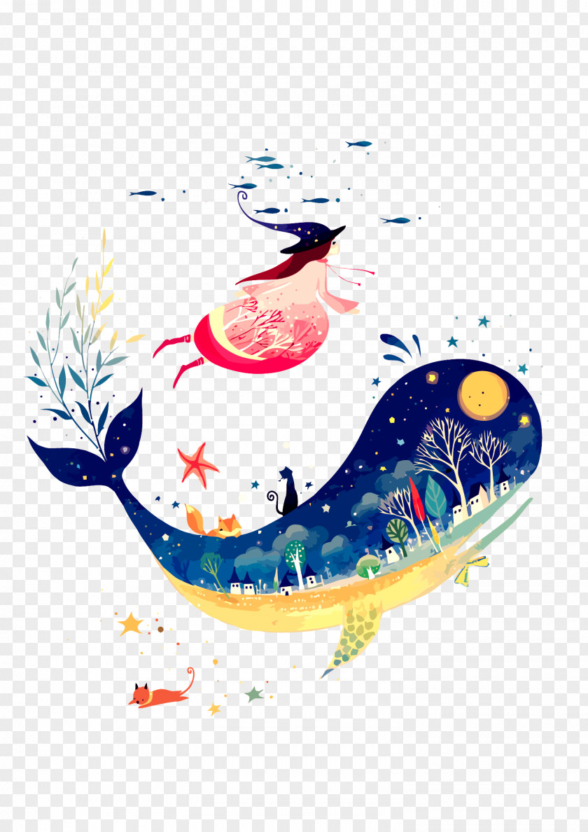 Vector Whale Download Wall Decal Icon PNG