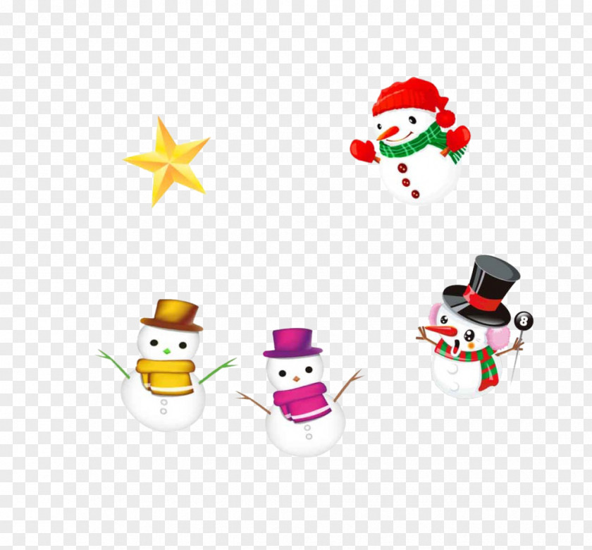 Cute Christmas Snowman Clip Art PNG