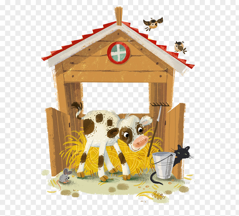 Lovely Hand-painted Barn Kittens Cartoon Illustrator Illustration PNG