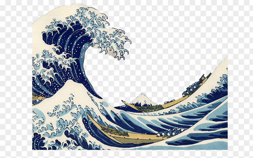 Beautifully Painted Waves Boat People The Great Wave Off Kanagawa Painting TARDIS AllPosters.com PNG