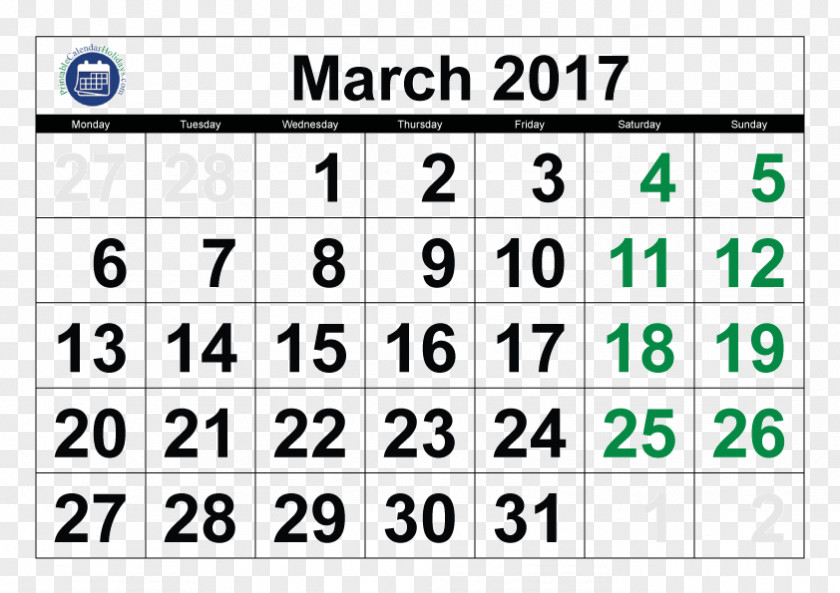 March Bank Holiday Calendar Royalty-free 0 1 PNG