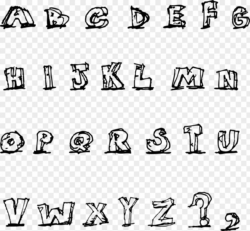 Vector Letters Alphabet Lettering Drawing Clip Art PNG