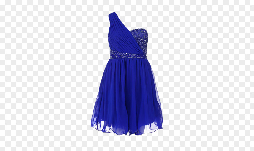 Dress Cocktail Cobalt Blue Shoulder PNG