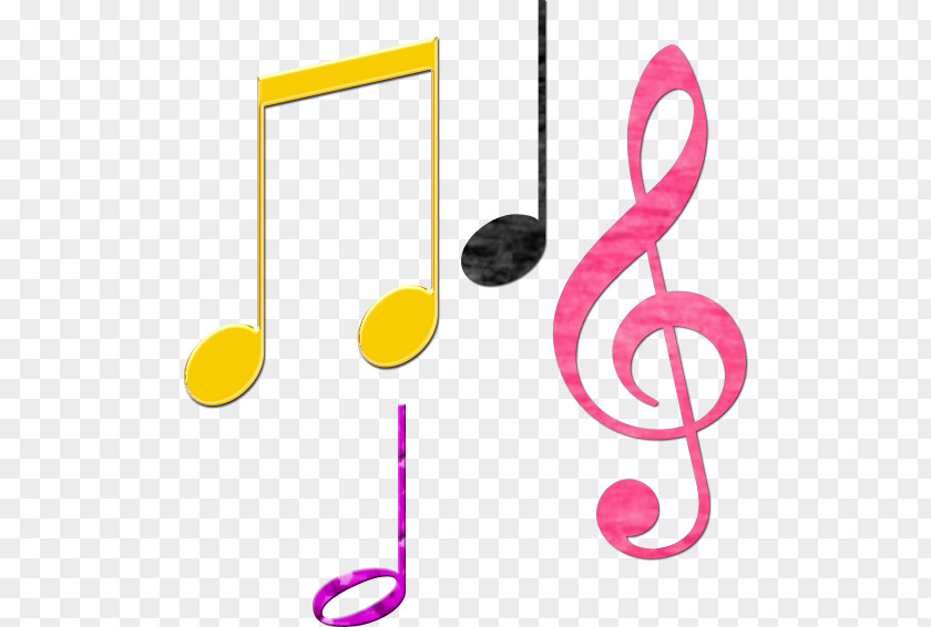 Simple Color Notes Musical Note Clef Notation PNG