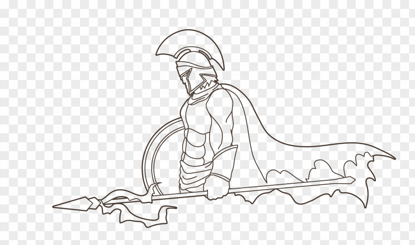 Spear Spartan Army Drawing PNG