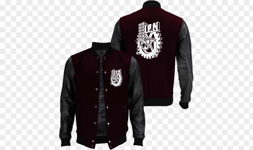 T-shirt Leather Jacket Instituto Politécnico Nacional ESCOM Sleeve PNG
