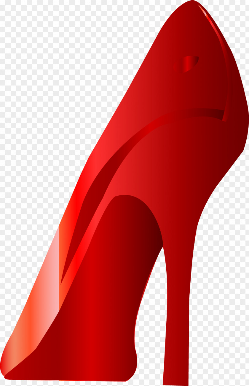Vector Painted Red High Heels Shoe High-heeled Footwear PNG
