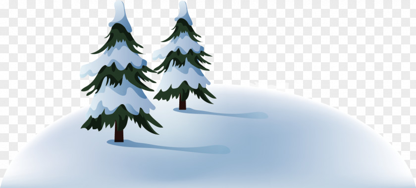 Thick Winter Snow Christmas Tree Ornament Card Wallpaper PNG