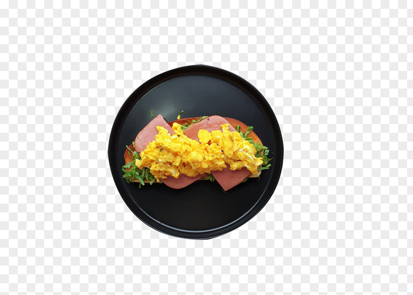 Ham Slices Egg Soup Steak Plate Breakfast Drop PNG