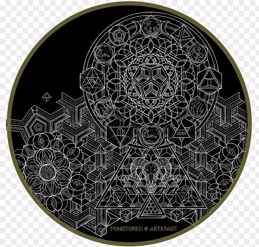 Owl Circle Sacred Geometry Platonic Solid PNG