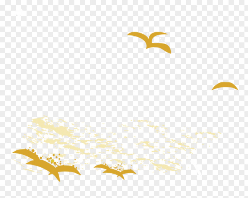 Cartoon Yellow Silhouette Geese Download PNG