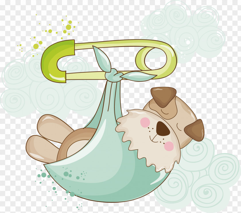 Creative Cartoon Vector Puppy Baby Shower Infant Euclidean Illustration PNG