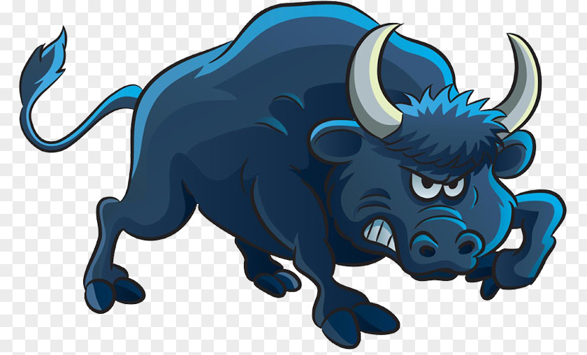 Angry Cow Bull Cartoon Illustration PNG
