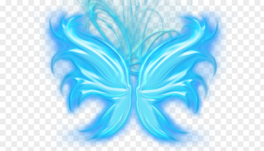 Feather Butterfly Turquoise Wallpaper PNG