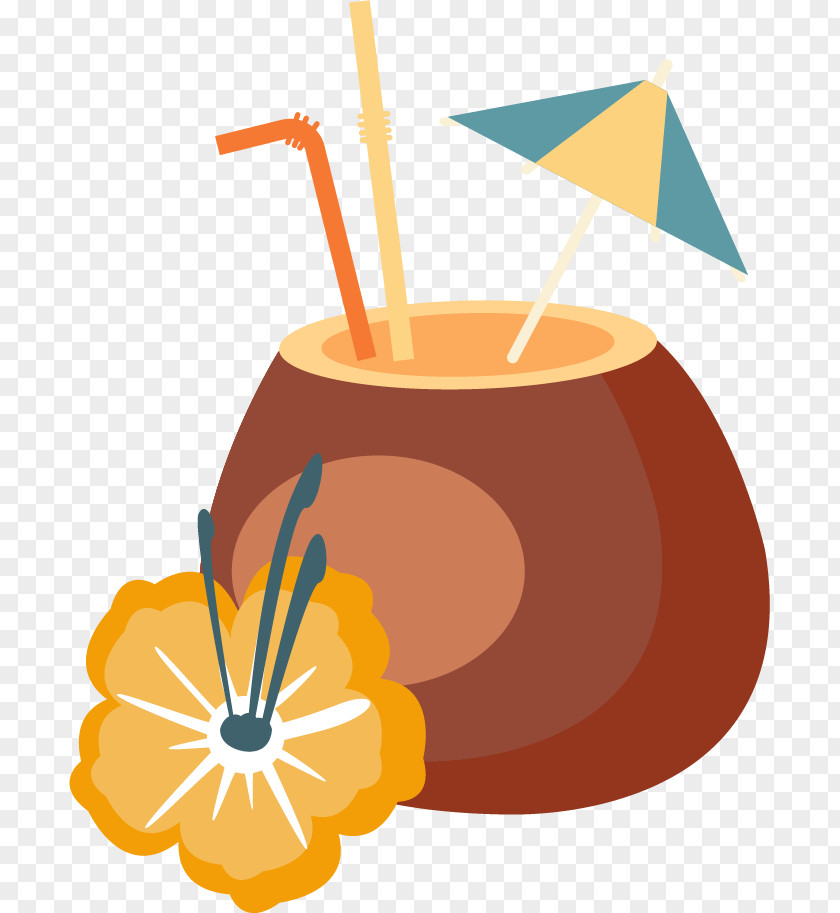 Hand Painted Brown Coconut T-shirt Clip Art PNG