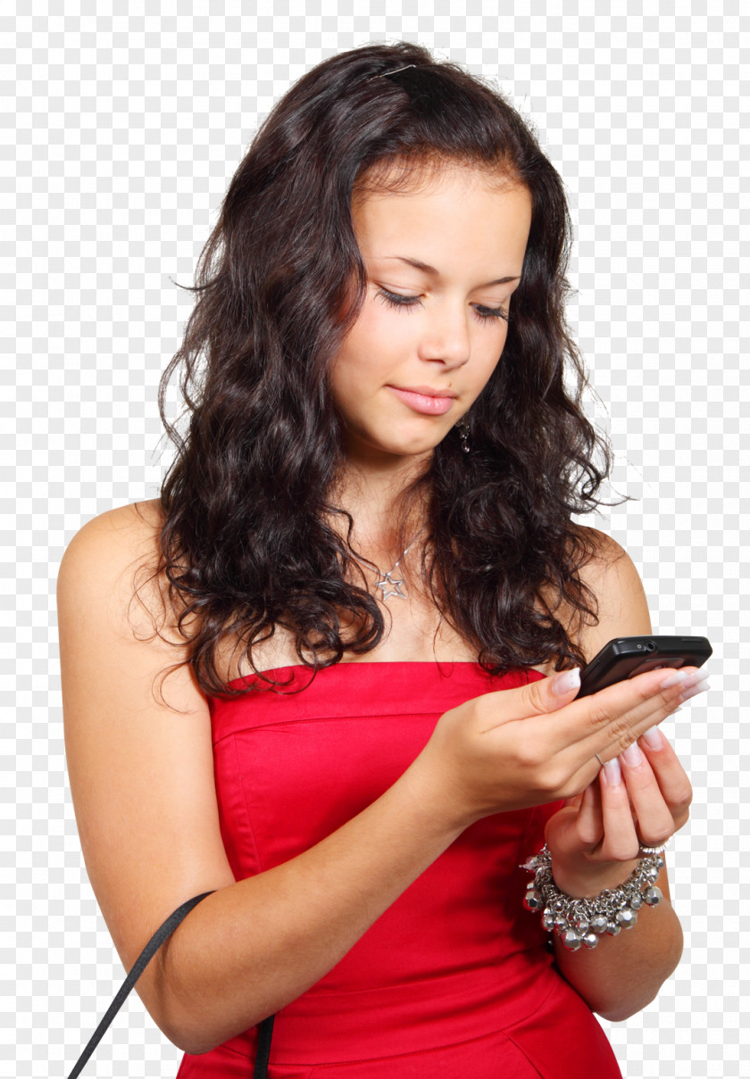 Young Woman Texting With A Smartphone Text Messaging Clip Art PNG