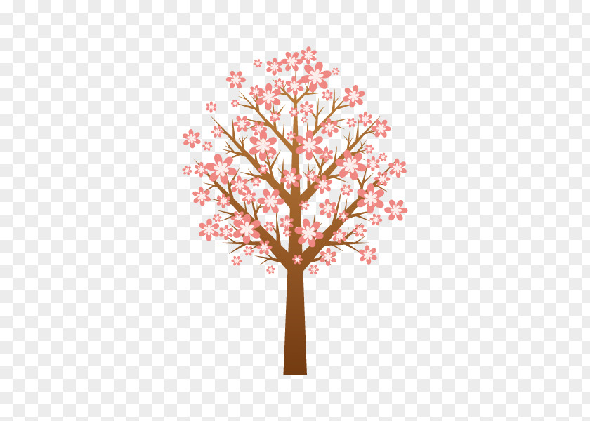 Attractive Cherry Trees Paper Christmas Tree Wall Decal PNG