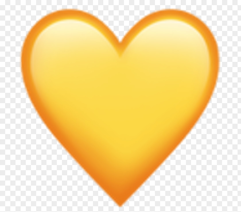 Gold Heart Yellow Emoji Love Color PNG