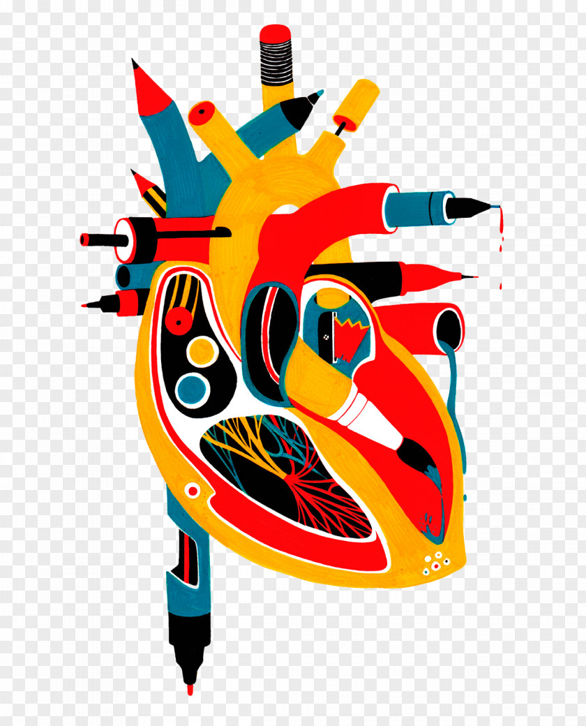 Pen Studded With Hand-painted Heart Age Of Enlightenment Drawing Workshop Illustration PNG