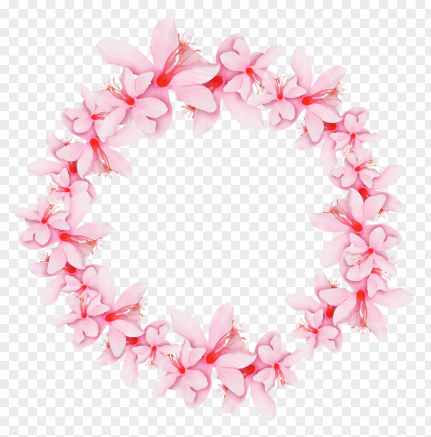 Pink Flower Garland Wreath Crown PNG