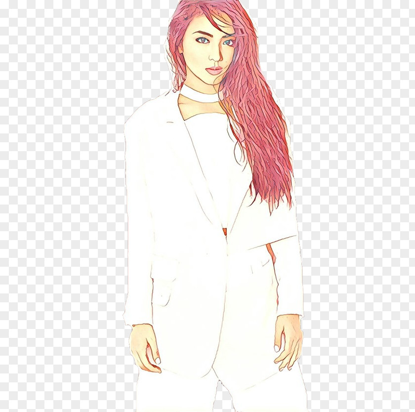 Red Hair Fashion Design Cartoon PNG