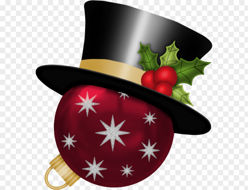 Black Hat Christmas Ornament Clip Art PNG