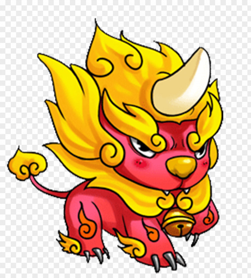 Creative Cartoon Unicorn Qilin Lion Dance Dragon PNG