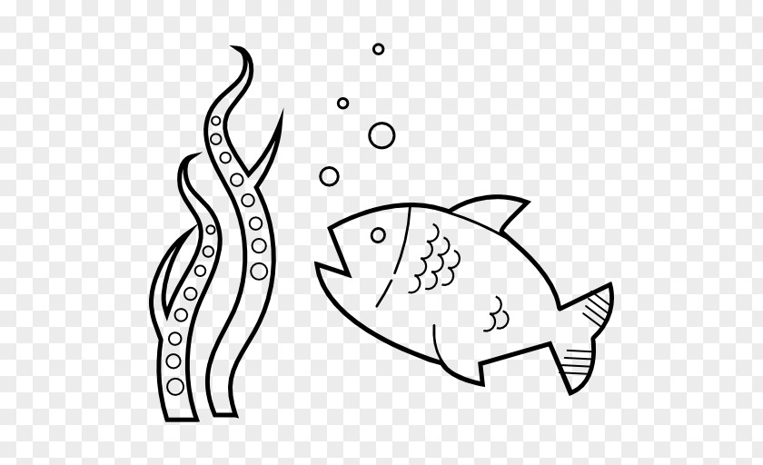Sea Creatures Black And White Clip Art PNG