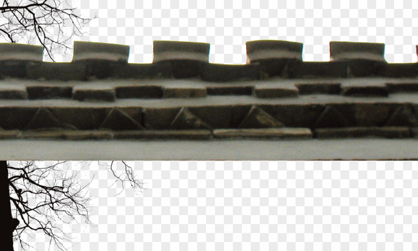 Vintage Chinese Wall Building Materials Brick Eaves PNG