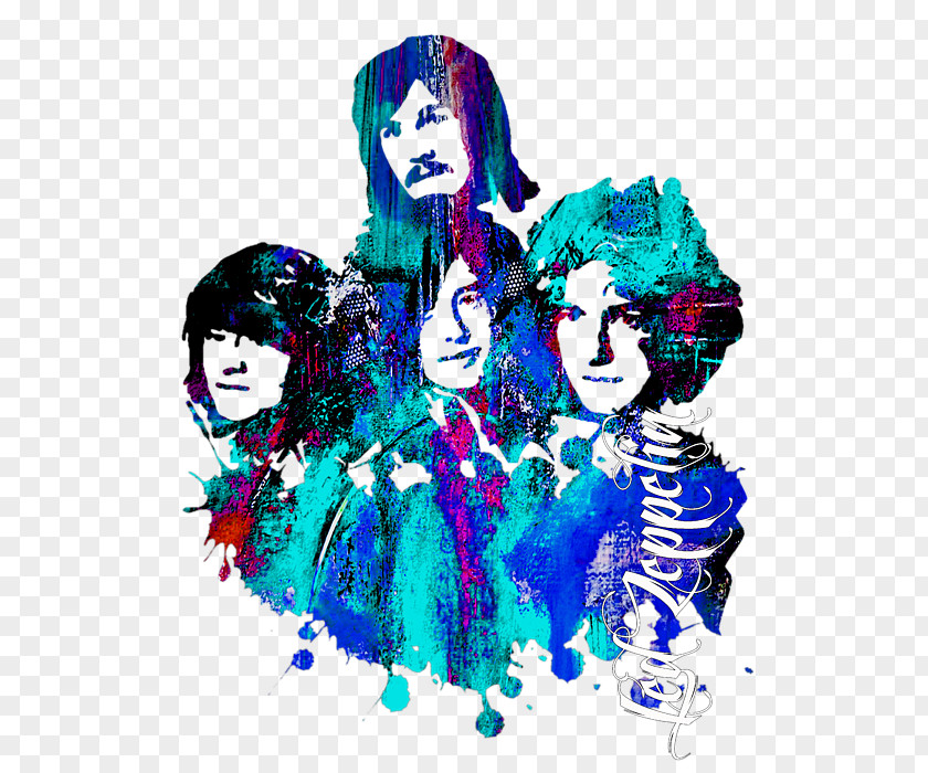 Led Zeppelin Graphic Design Fashion Illustration Poster PNG