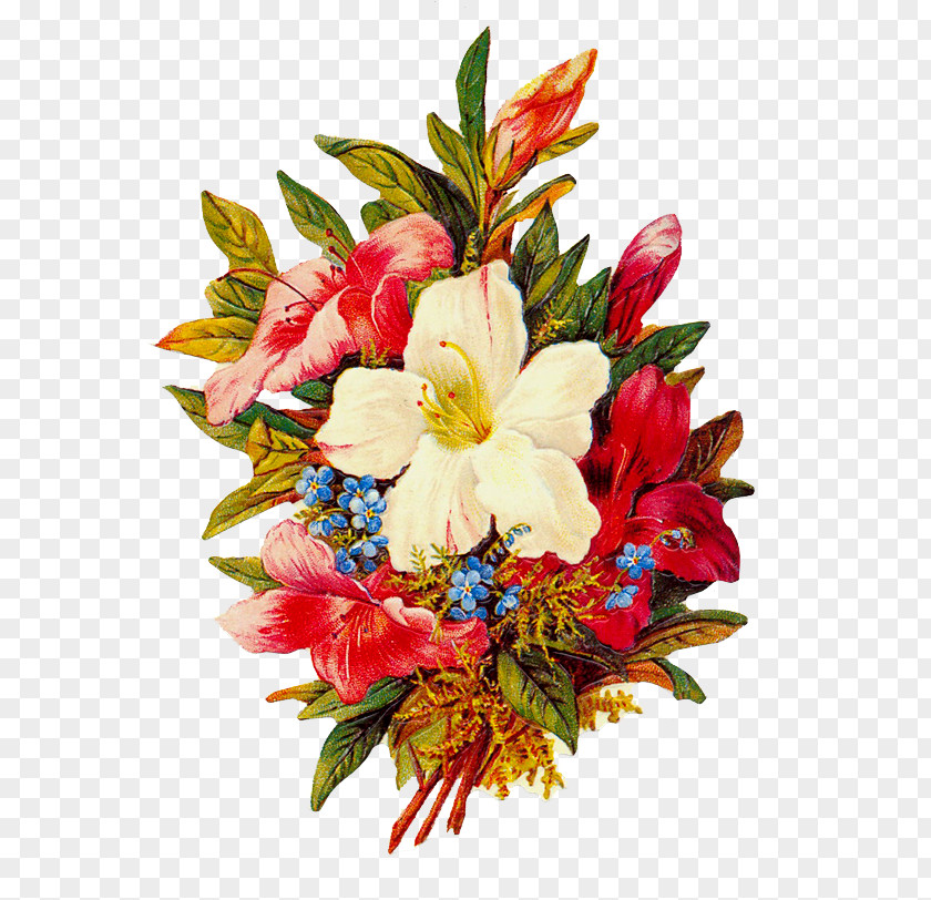 RETRO Dancing Floral Design Cut Flowers Artificial Flower PNG