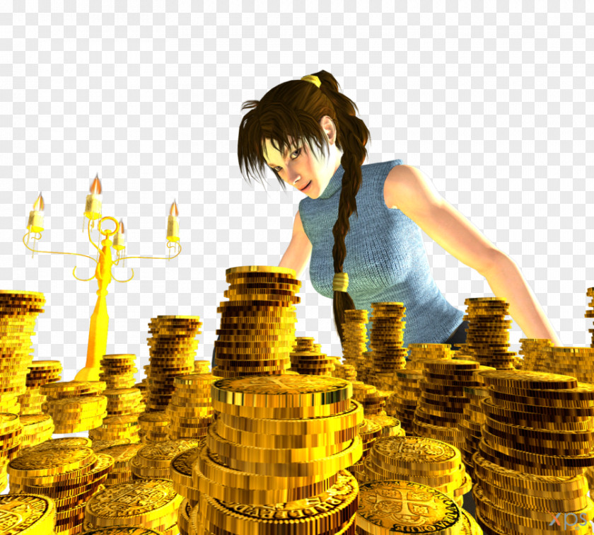Gold Coin Lara Croft Art PNG