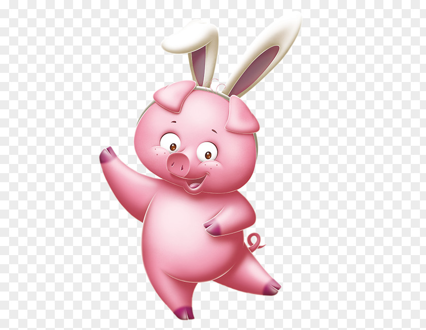 Pink Bunny Ears Easter Egg Decorating Rabbit PNG