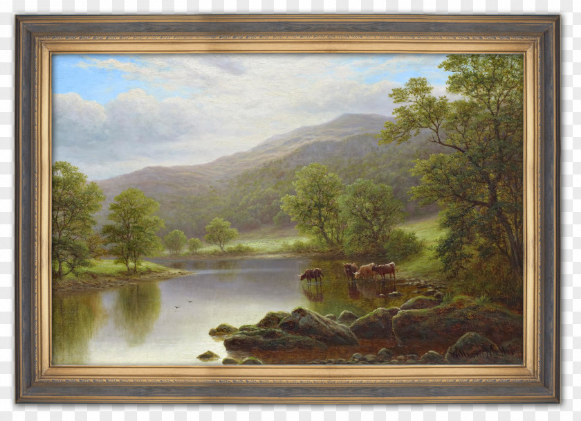 Dark Wood Focus Landscape Painting Picture Frames Nature PNG