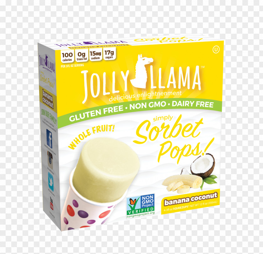 Coconut Banana Ice Cream Gelato Sorbet Milk PNG