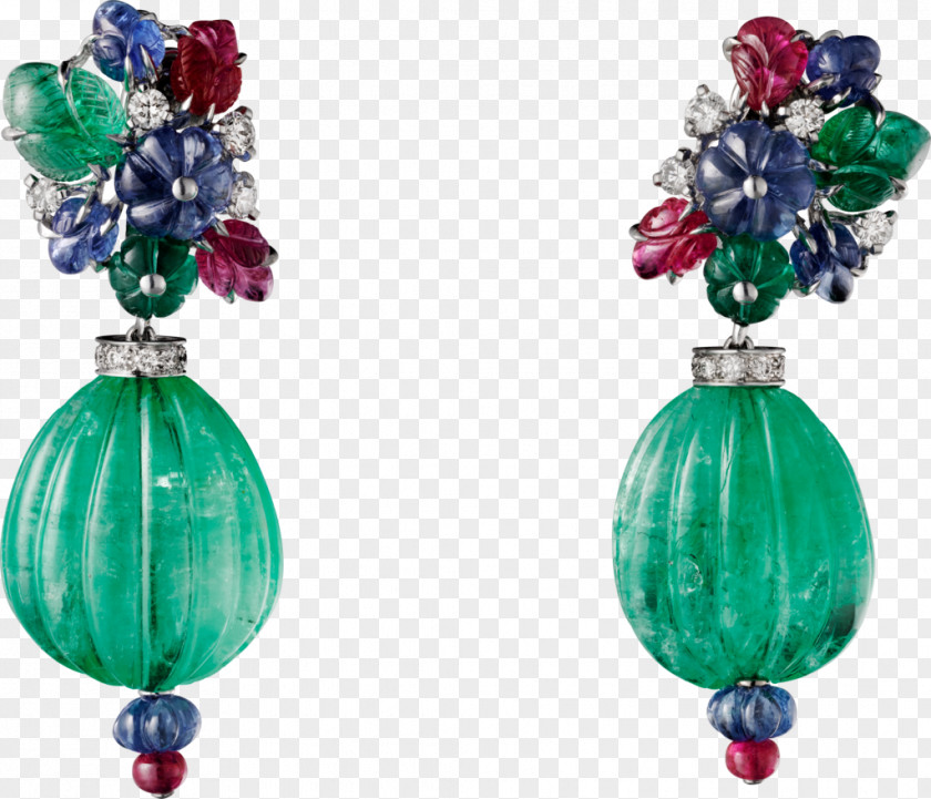 Emerald Earring Jewellery Cartier Sapphire PNG